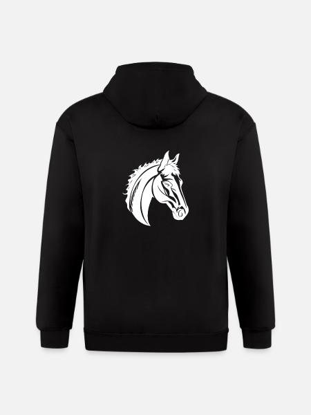 horse - Gildan Heavy Blend Adult Zip Hoodie - black