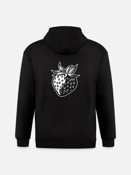 Strawberry Fruit Berries - Gildan Heavy Blend Adult Zip Hoodie - black