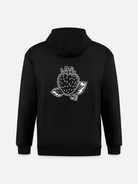 Strawberry Fruit Berries - Gildan Heavy Blend Adult Zip Hoodie - black