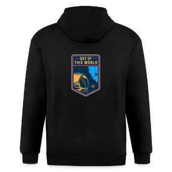 Out Of This World - Gildan Heavy Blend Adult Zip Hoodie - black - Back - Nick (188cm)