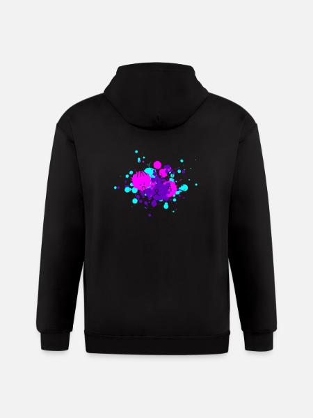 Cat face in paint - Gildan Heavy Blend Adult Zip Hoodie - black