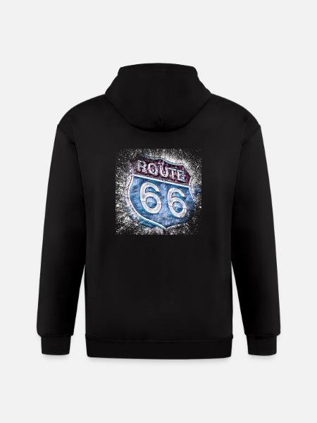 Route 66 - Gildan Heavy Blend Adult Zip Hoodie - black