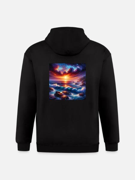 Sunset Serenity - Gildan Heavy Blend Adult Zip Hoodie - black