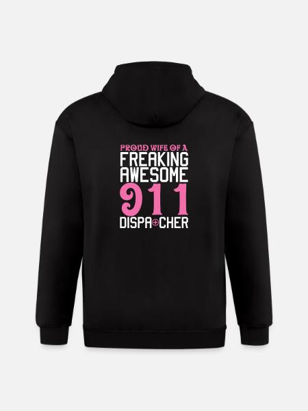 911 Dispatcher Wife - Gildan Heavy Blend Adult Zip Hoodie - black