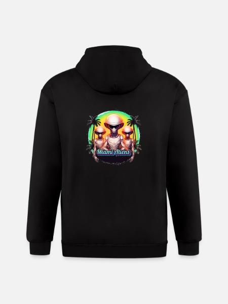 miami aliens - Gildan Heavy Blend Adult Zip Hoodie - black