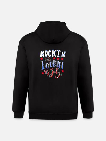 4th Of July - Gildan Heavy Blend Adult Zip Hoodie - black
