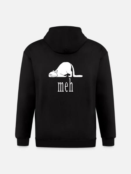 Meh Cat - Gildan Heavy Blend Adult Zip Hoodie - black