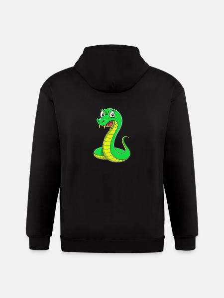 Disgusted Serpent: A Snaky Expression - Gildan Heavy Blend Adult Zip Hoodie - black