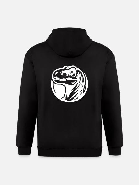Grinning Raptor Logo Style - Gildan Heavy Blend Adult Zip Hoodie - black