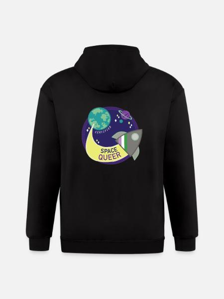 Space Queer - Gildan Heavy Blend Adult Zip Hoodie - black