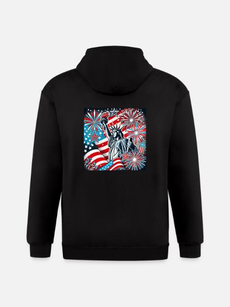 July 4th - Gildan Heavy Blend Adult Zip Hoodie - black