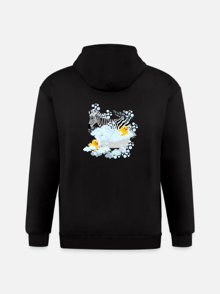 zebra, bubbles and rubber duckies - Gildan Heavy Blend Adult Zip Hoodie - black