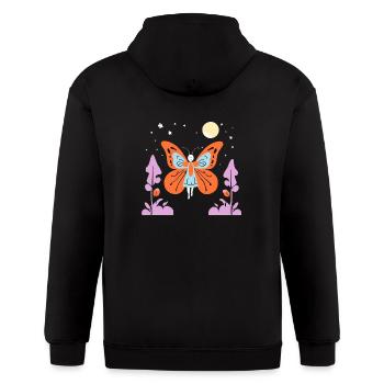 Pumpkin Fairy Moonlight - Gildan Heavy Blend Adult Zip Hoodie - black - Back - Nick (188cm)