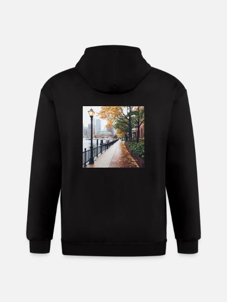 Boston, Massachusetts - Gildan Heavy Blend Adult Zip Hoodie - black