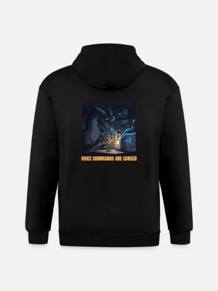 Voice Commands Are Cursed - Gildan Heavy Blend Adult Zip Hoodie - black