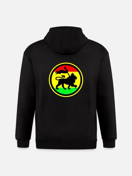 Rasta Lion - Gildan Heavy Blend Adult Zip Hoodie - black