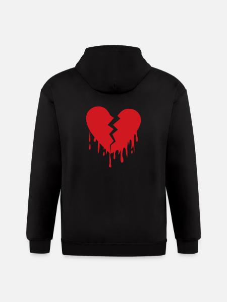 Broken heart - Gildan Heavy Blend Adult Zip Hoodie - black