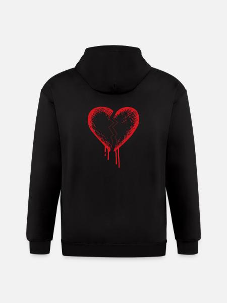 Broken heart - Gildan Heavy Blend Adult Zip Hoodie - black