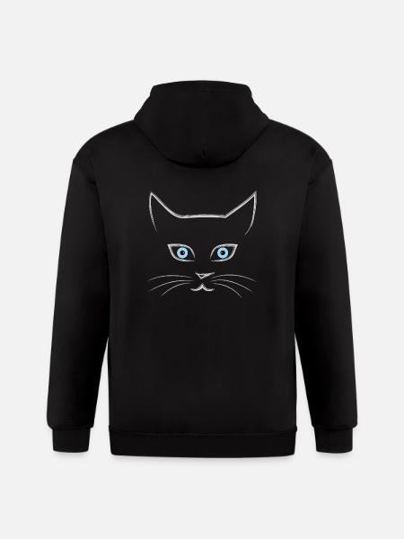 Cat's face - Gildan Heavy Blend Adult Zip Hoodie - black