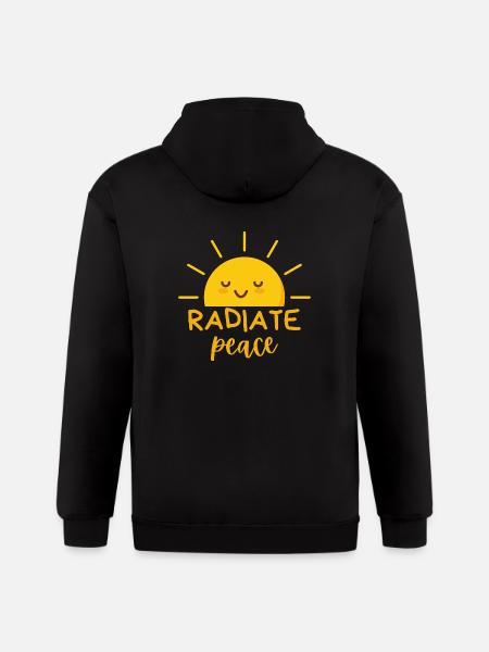 Radiate Peace - Gildan Heavy Blend Adult Zip Hoodie - black