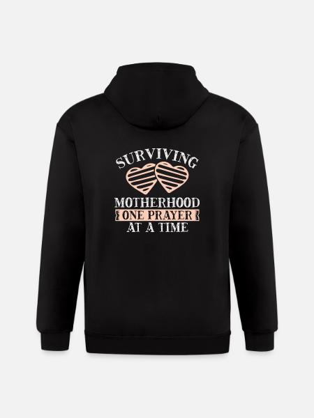 Surviving motherhood cool cool - Gildan Heavy Blend Adult Zip Hoodie - black