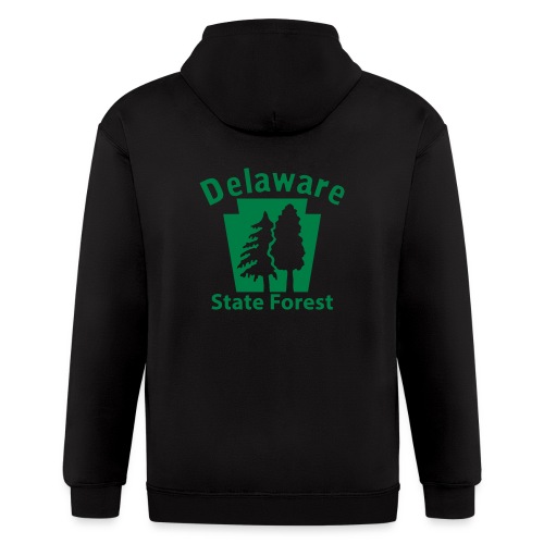 Delaware State Forest Keystone (w/trees) - Men's Zip Hoodie