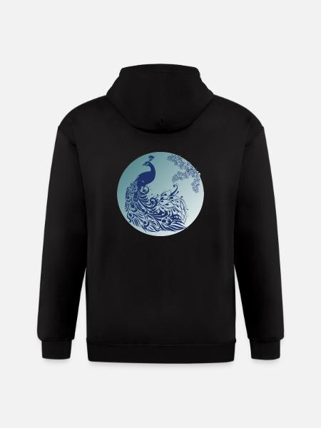 PEACOCK - Gildan Heavy Blend Adult Zip Hoodie - black