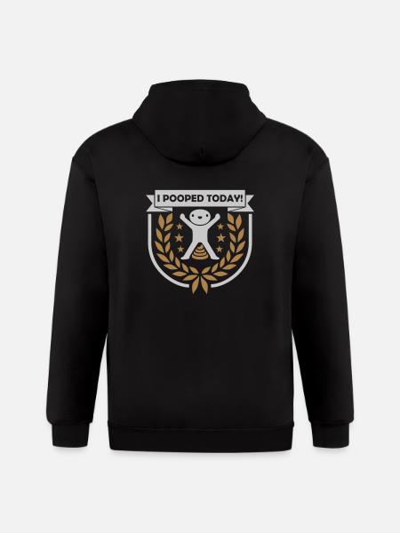 I pooped today quote - Gildan Heavy Blend Adult Zip Hoodie - black
