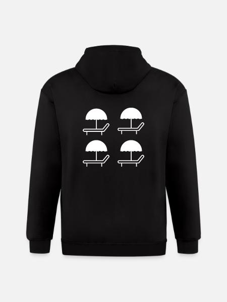 beach umbrella icon - Gildan Heavy Blend Adult Zip Hoodie - black