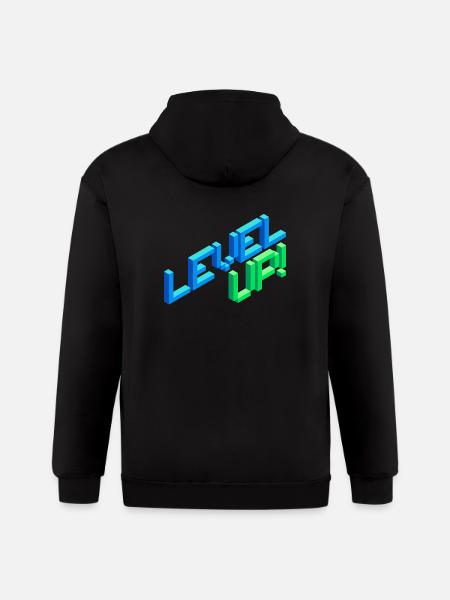 Level Up - Gildan Heavy Blend Adult Zip Hoodie - black