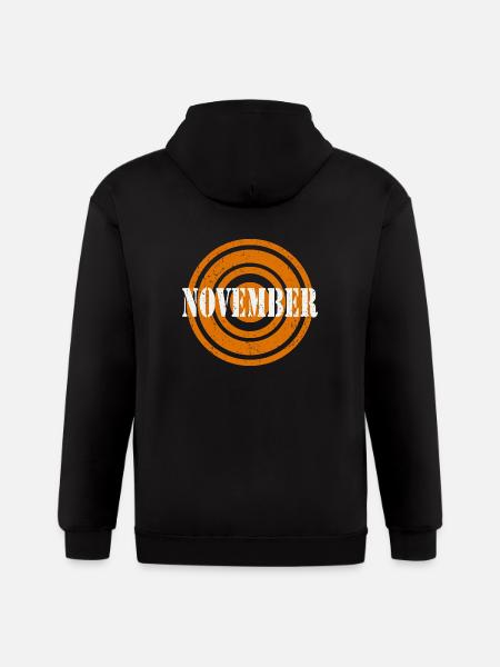 November Silver Word - Gildan Heavy Blend Adult Zip Hoodie - black