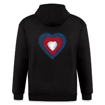 In my heart, America - Gildan Heavy Blend Adult Zip Hoodie - black - Back - Nick (188cm)