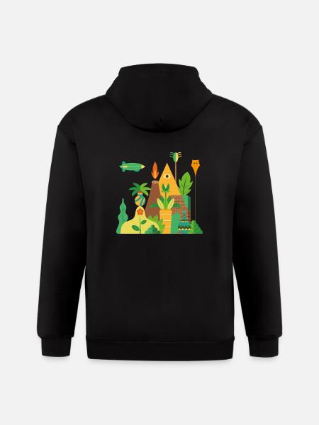 Jungle And Lost Temple - Gildan Heavy Blend Adult Zip Hoodie - black