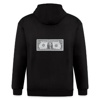 Dollar bill - Gildan Heavy Blend Adult Zip Hoodie - black - Back - Nick (188cm)