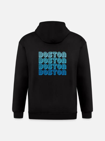 Boston Massachusetts - Gildan Heavy Blend Adult Zip Hoodie - black