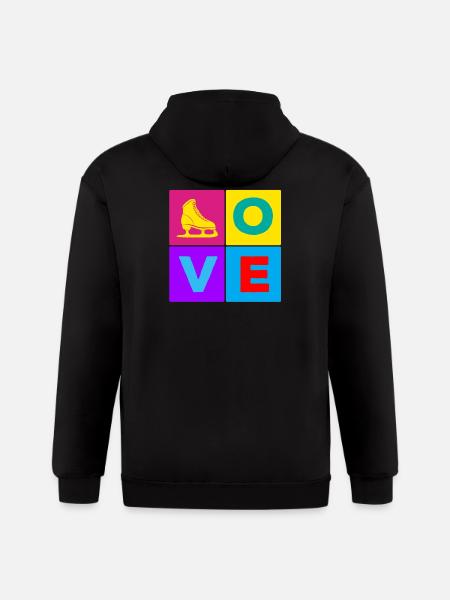 Love Figure Skating - Gildan Heavy Blend Adult Zip Hoodie - black