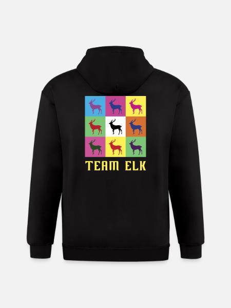Team Elk - Gildan Heavy Blend Adult Zip Hoodie - black