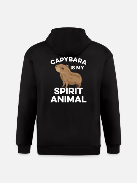 Capybara zoo animal design - Gildan Heavy Blend Adult Zip Hoodie - black