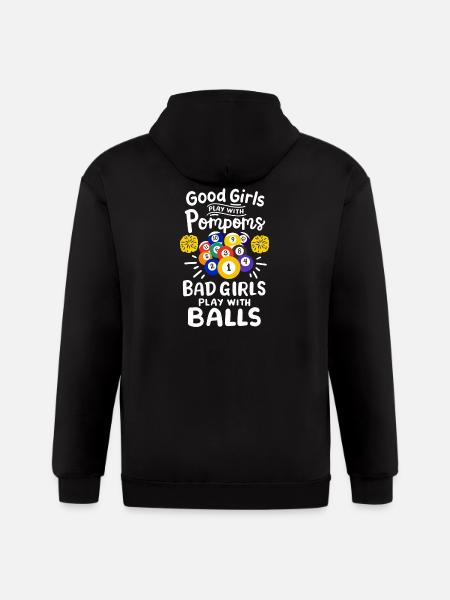 Pool Billiard Player Girls - Gildan Heavy Blend Adult Zip Hoodie - black