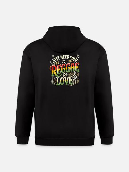Reggae Jamaica Design - Gildan Heavy Blend Adult Zip Hoodie - black