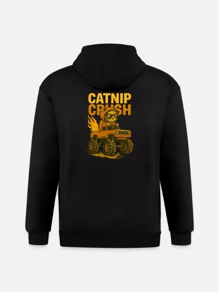 Cool Cat Monstertruck - Gildan Heavy Blend Adult Zip Hoodie - black
