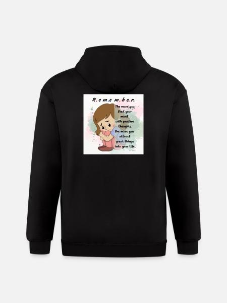 Positive Mindfulness Inspirational Design - Gildan Heavy Blend Adult Zip Hoodie - black