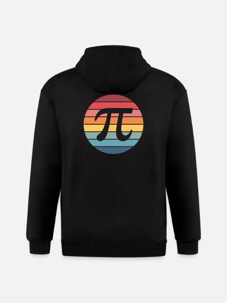 Retro Sunset Pi Emblem - Gildan Heavy Blend Adult Zip Hoodie - black