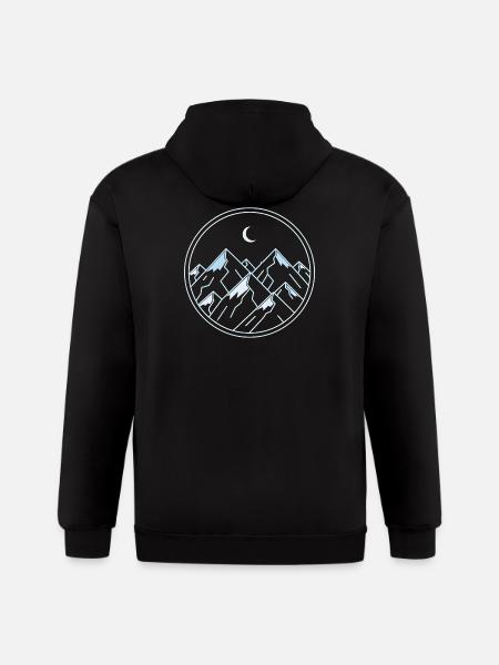 Moonlit Ice Alpine Peak - Gildan Heavy Blend Adult Zip Hoodie - black
