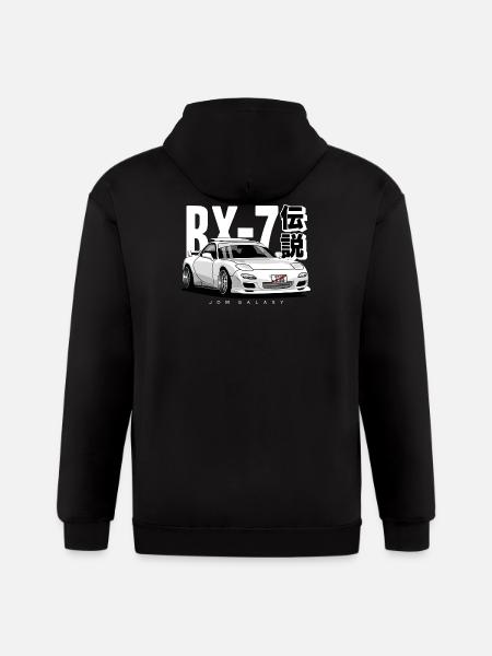 JDM Galaxy RX-7 Legend - Gildan Heavy Blend Adult Zip Hoodie - black