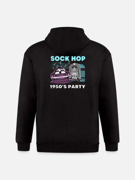Music Dance Sock Hop - Gildan Heavy Blend Adult Zip Hoodie - black