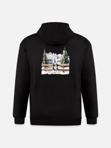 Alpine Ski Rest - Gildan Heavy Blend Adult Zip Hoodie - black