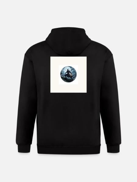 Moonlit Shadow Ninja Circle - Gildan Heavy Blend Adult Zip Hoodie - black