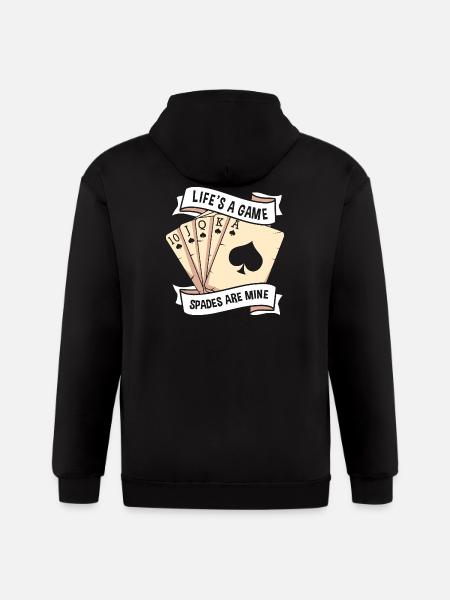 Spades Casino Card Game - Gildan Heavy Blend Adult Zip Hoodie - black
