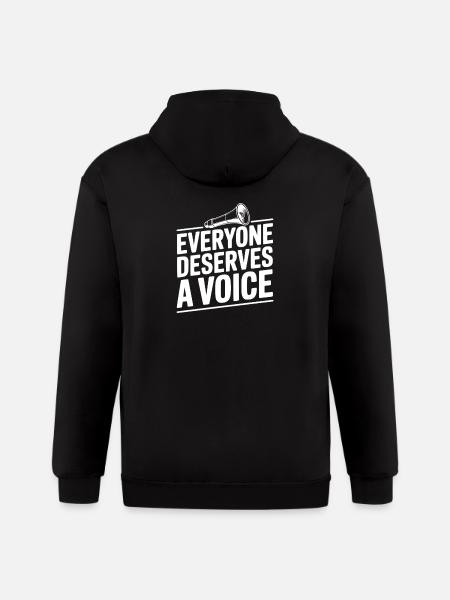 Everyone Deserves a Voice - Gildan Heavy Blend Adult Zip Hoodie - black